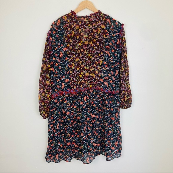 Anthropologie Helene mixed floral print sheer tunic dress. Size small. - Picture 5 of 10
